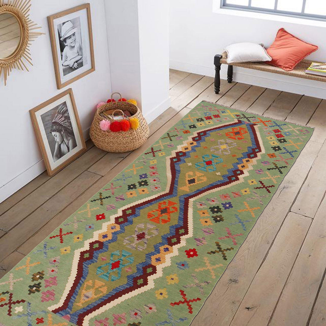 Handmade Vegetable Kilim Runner 2' 9" x 6' 6" - No. AL54728