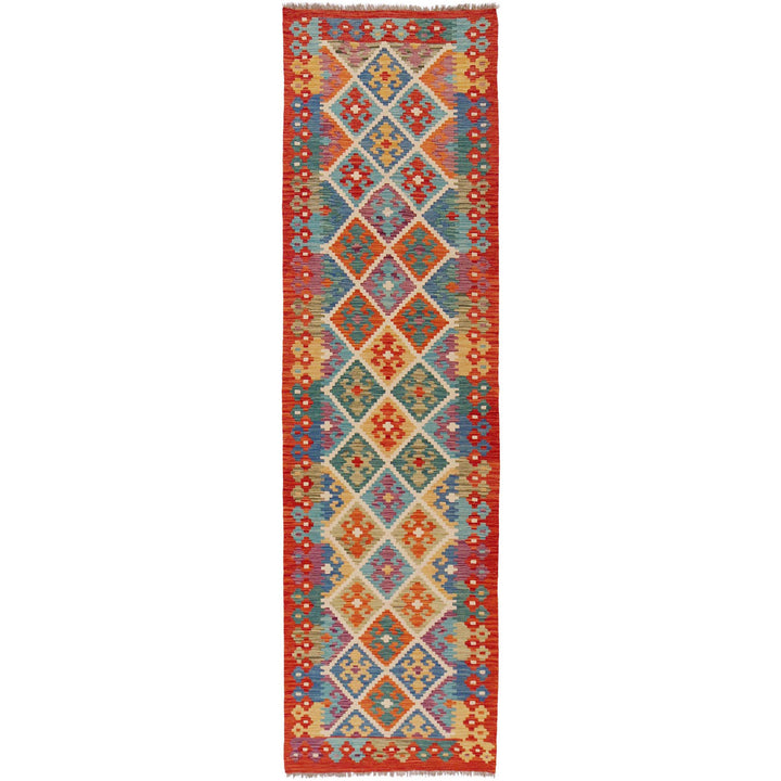 Hand Knotted Flatweave Kilim Runner 2' 7" x 9' 9" - No. AL55996