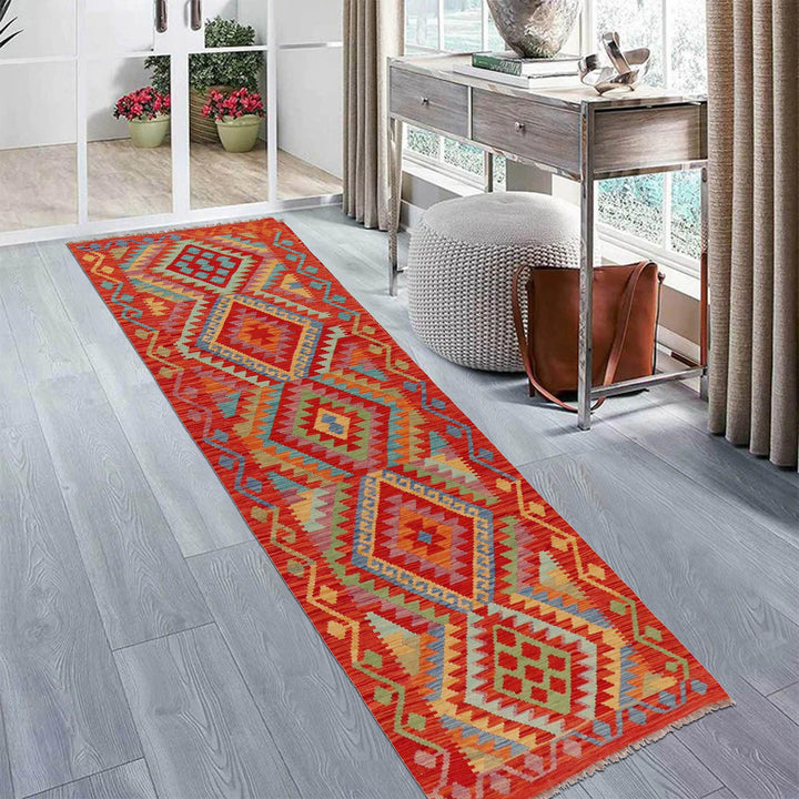Afghan Kilim Rug 2' 9" x 8' 5" Flat-Weave view 9