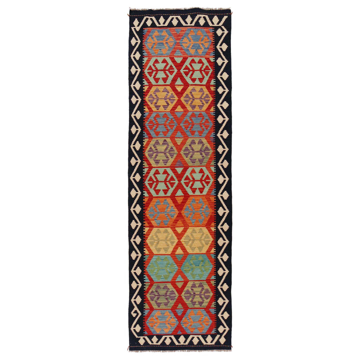Handmade Afghan Vegetable Kilim Runner 2' 8" x 9' 11" - No. AL42409