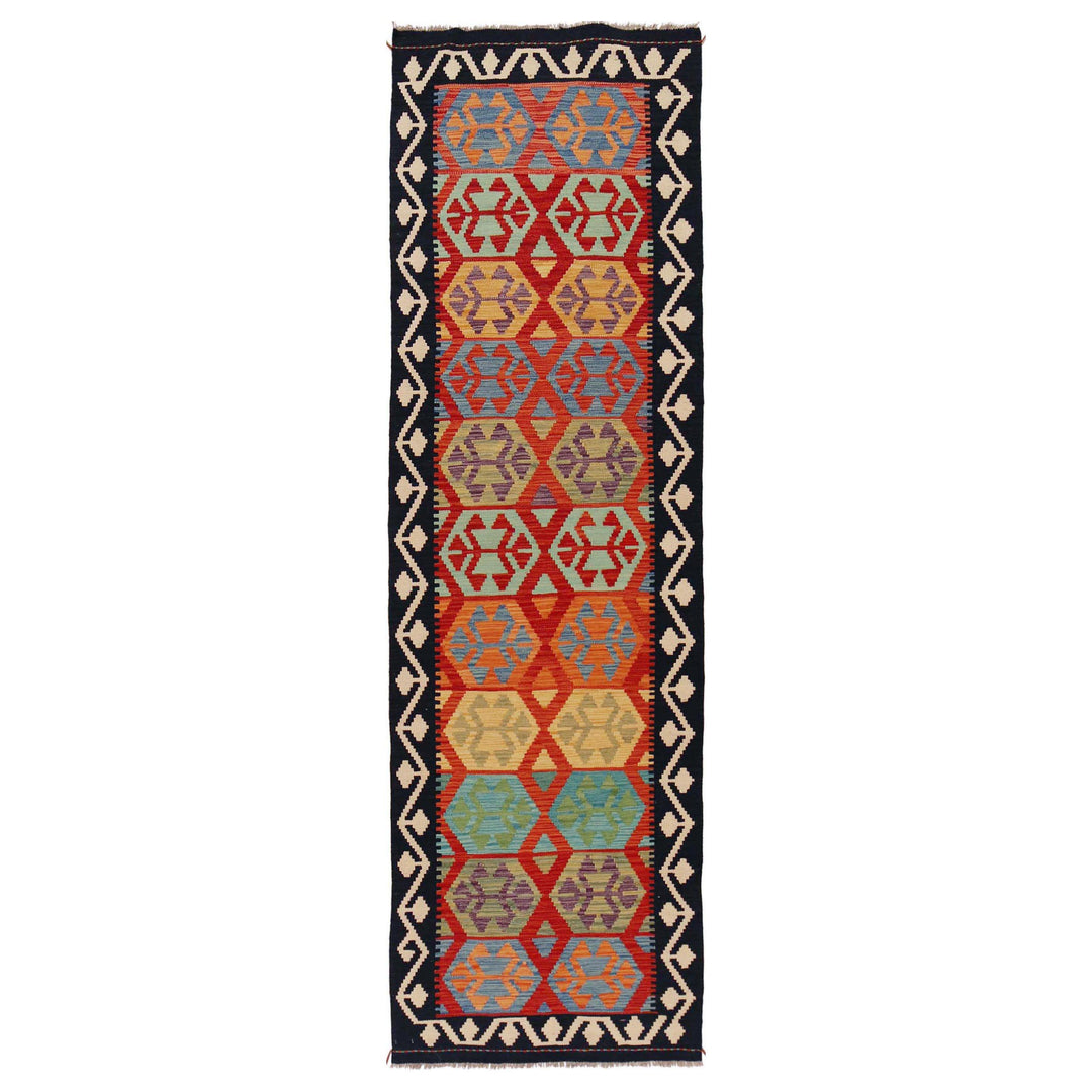 Afghan Vegetable Kilim Rug 2' 8" x 9' 11" Flat-Weave
