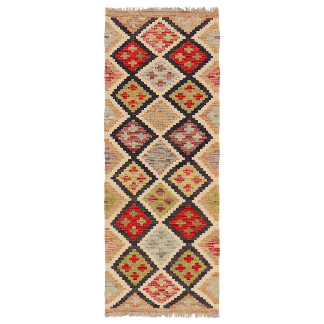 Hand Woven Wool Kelim Runner 1' 8" x 5' 0" - No. AL13638