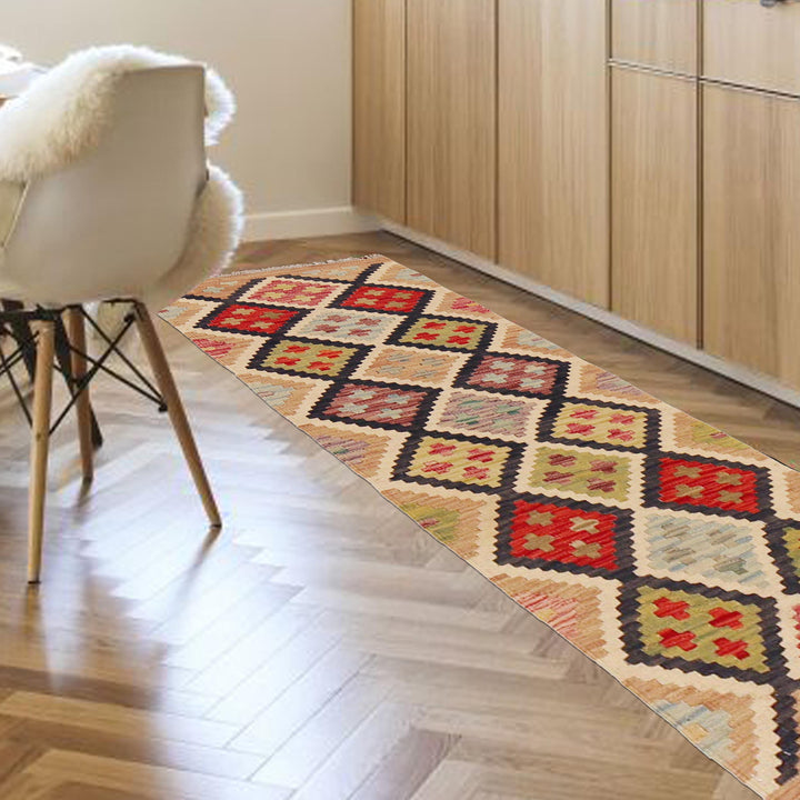 Hand Woven Wool Kelim Runner 1' 8" x 5' 0" - No. AL13638