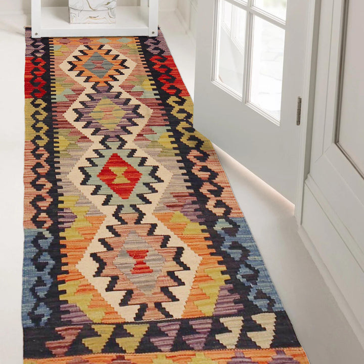 Afghan Kilim Runner 1' 9" x 4' 11" Flat-Weave view 9