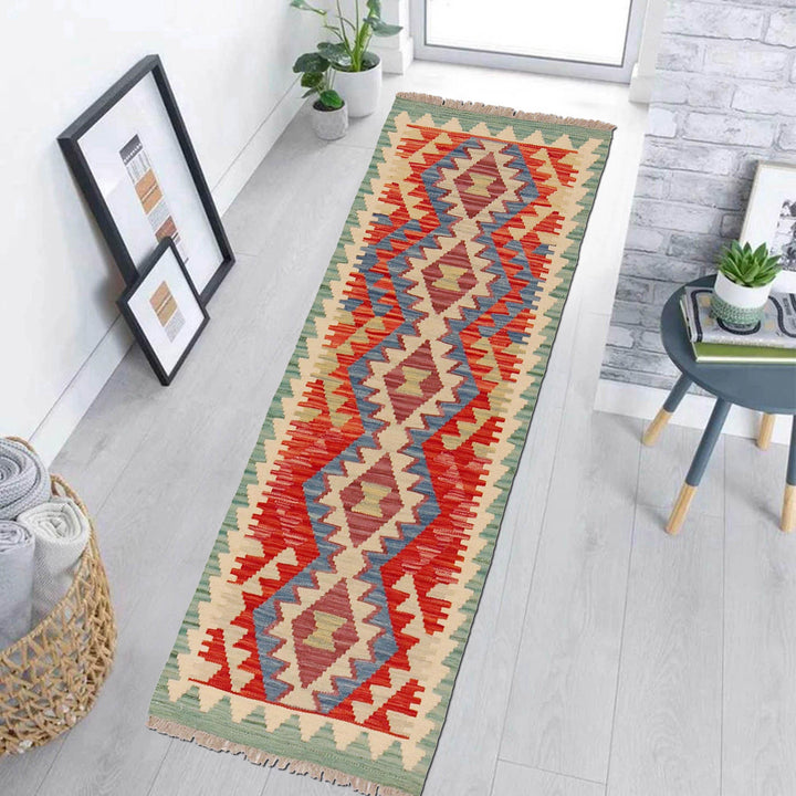 Afghan Vegetable Kilim Rug 1' 8" x 4' 9" Flat-Weave view 9