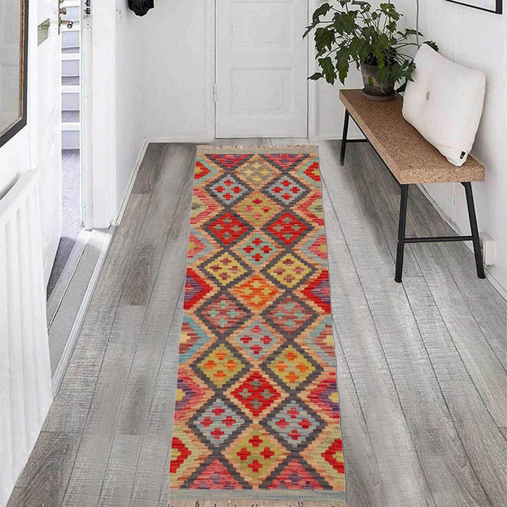 Afghan Kilim Runner 1' 9" x 4' 11" Flat-Weave view 9