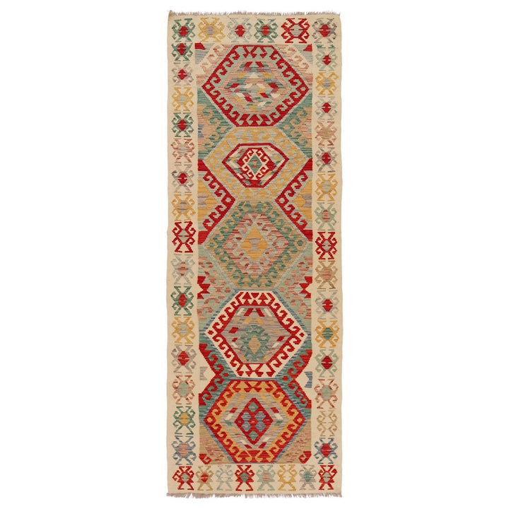 Afghan Kilim Runner 3' 2" x 9' 4" Flat-Weave