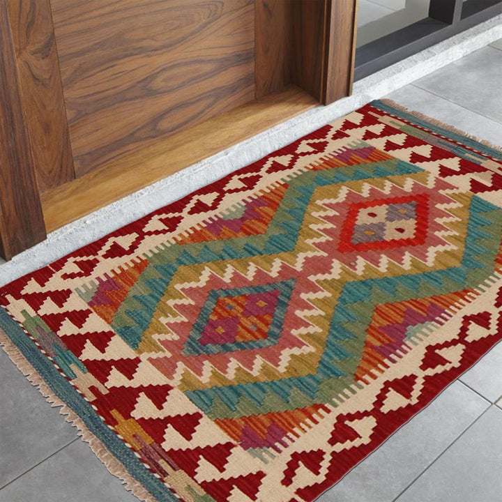 Handmade Vegetable Kelim 2' 1" x 3' 5" - No. AL29931