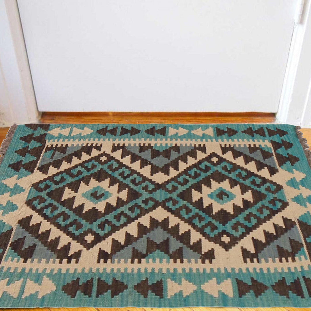 Hand Made Afghan Kilim 2' 0" x 3' 1" - No. AL80422