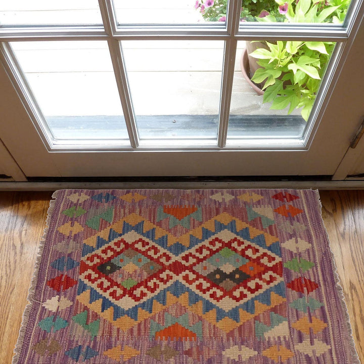 Handmade Turkish Design Wool Kilim 2' 0" x 2' 10" - No. AL12987