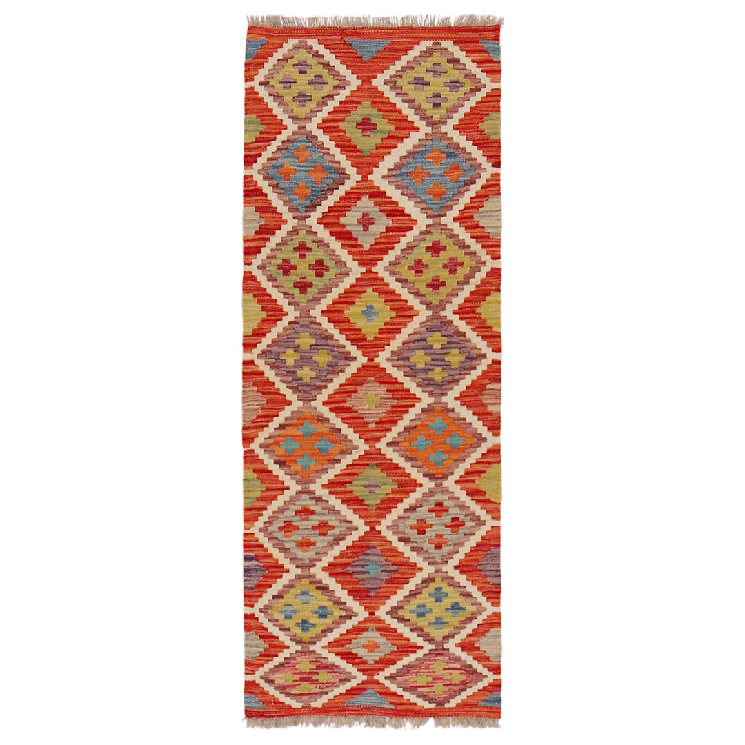 Afghan Vegetable Kilim Runner 1' 9" x 4' 11" Flat-Weave