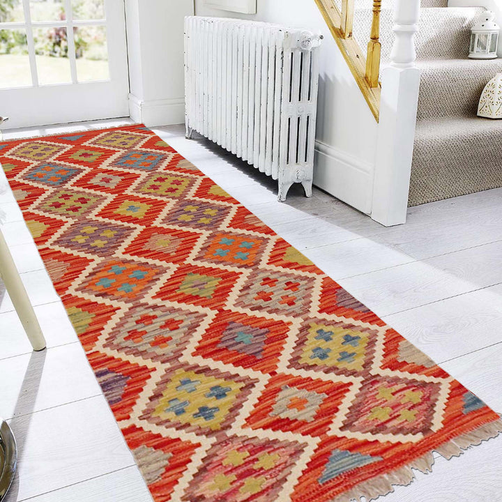 Afghan Vegetable Kilim Runner 1' 9" x 4' 11" Flat-Weave view 9
