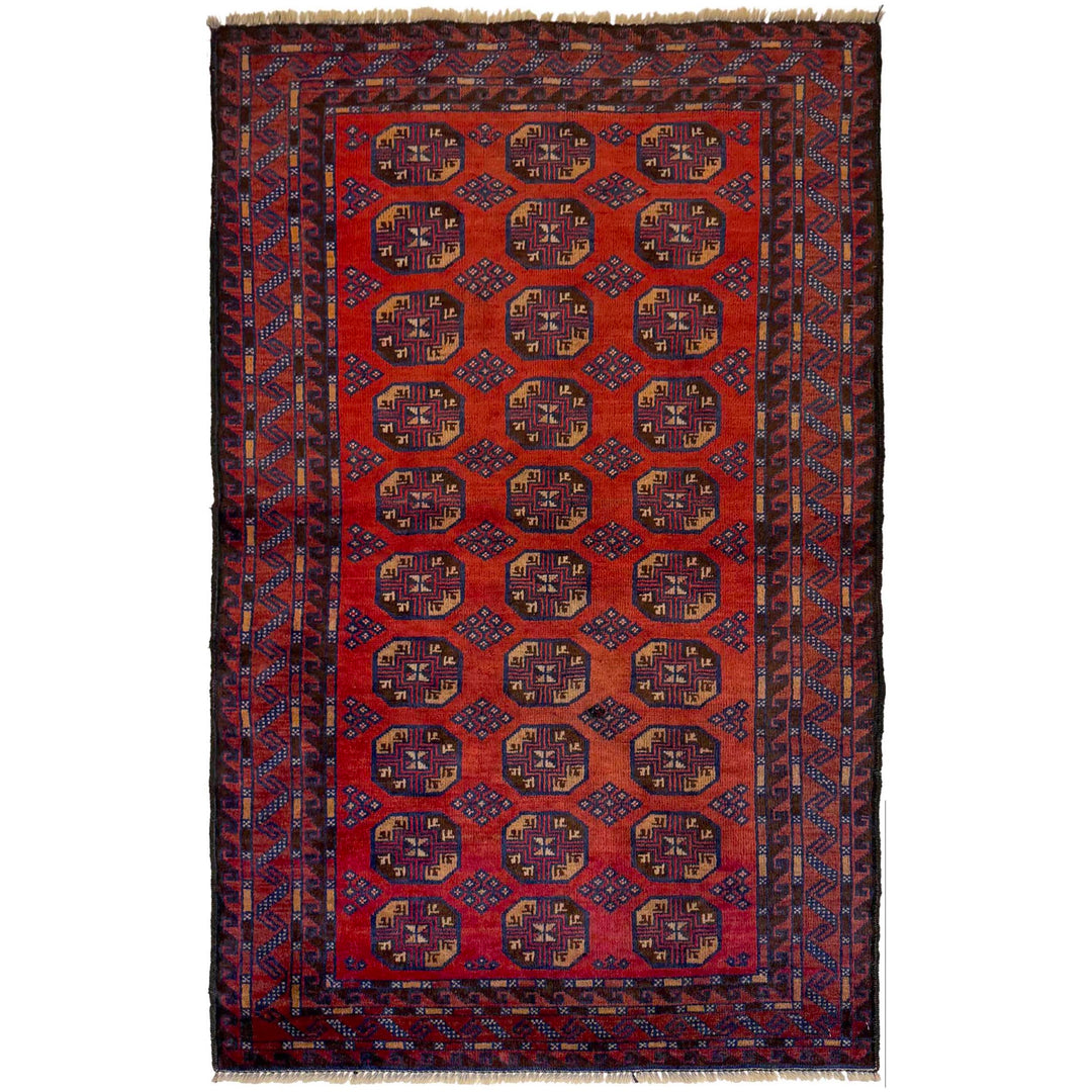 Afghan Baluchi Rug 2' 9" x 4' 8" Hand-Knotted