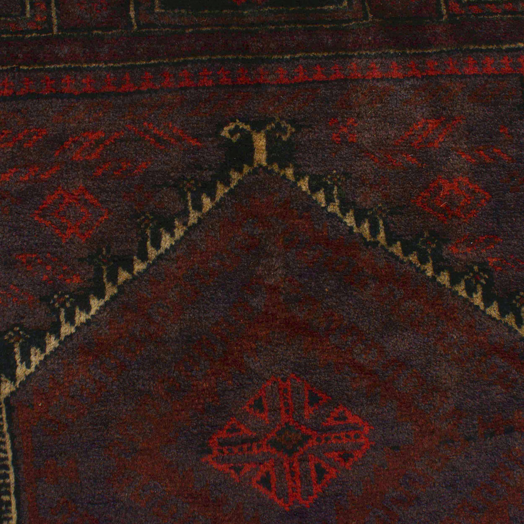 Afghan Prayer Rug 2' 10" x 4' 4" Hand-Knotted border