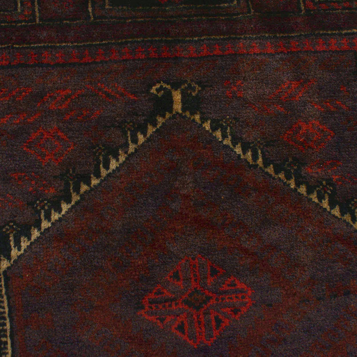 Afghan Prayer Rug 2' 10" x 4' 4" Hand-Knotted border