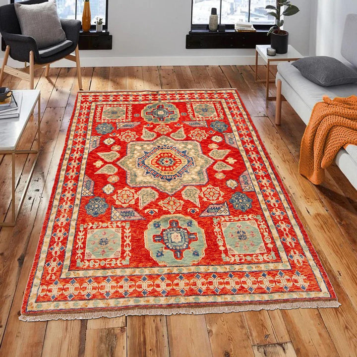 Rich Red Color Shiraz Carpet 4' 2" x 6' 0" - No. AL95098