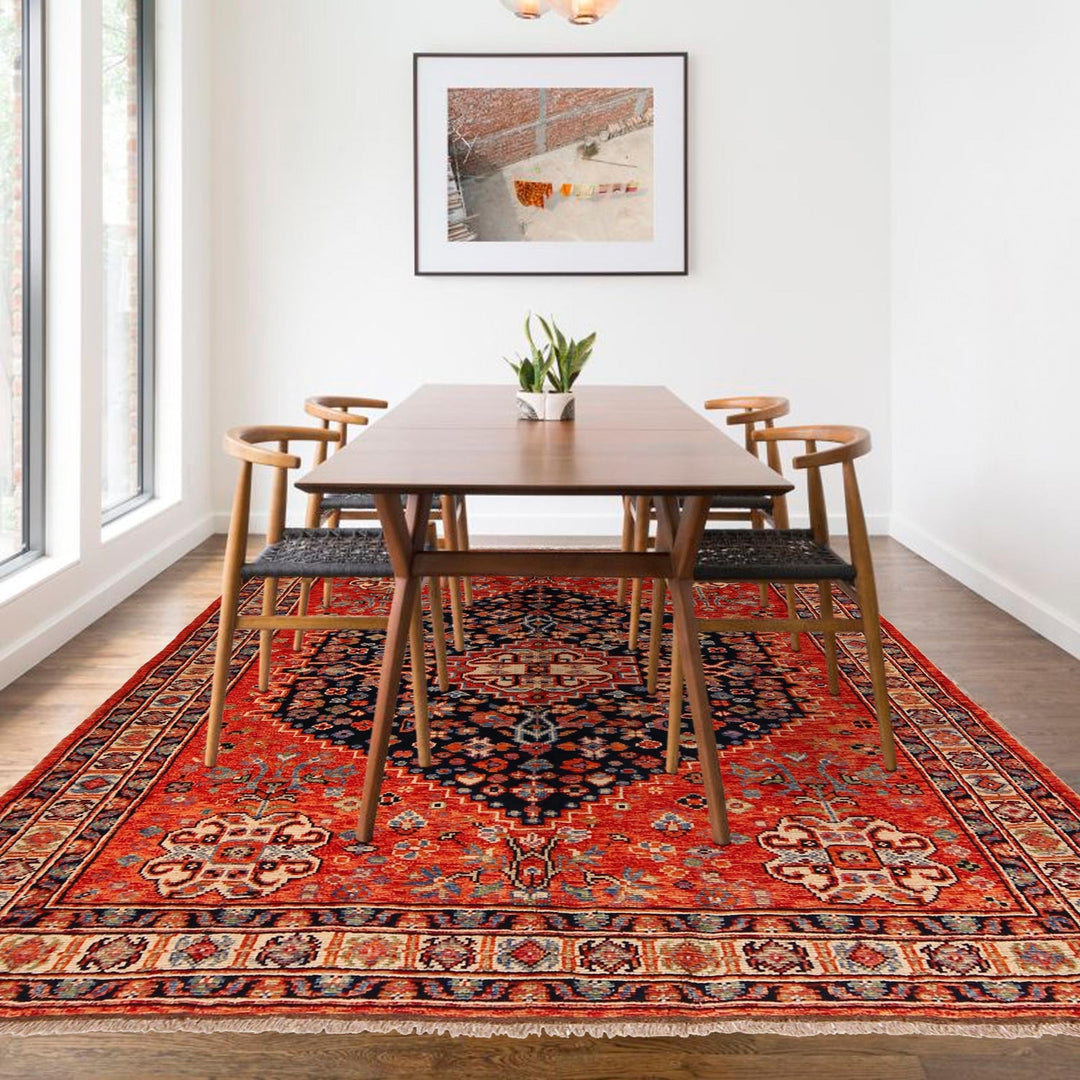 Handmade Sherazi Area Rug 6' 0" x 7' 7" - No. AL61666