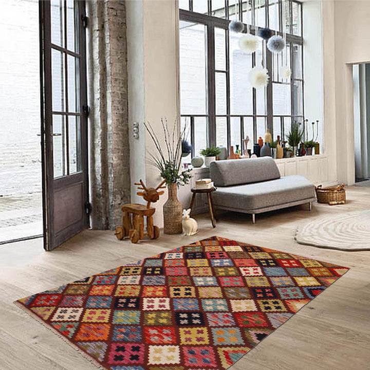 Handmade Vegetable Kilim 3' 3" x 4' 10" - No. AL51808