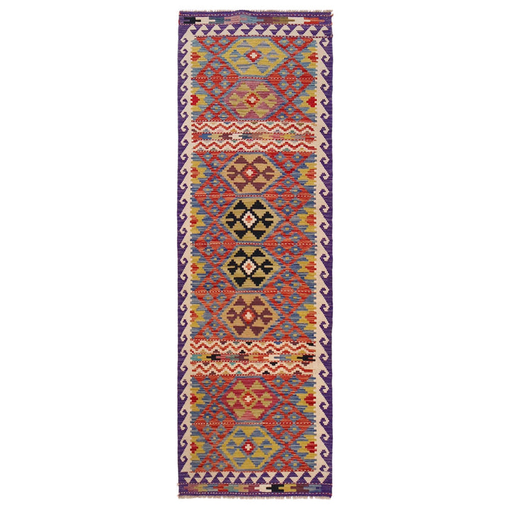 Handmade Turkish Design Wool Kilim Runner 2' 9" x 9' 8" - No. AL57248