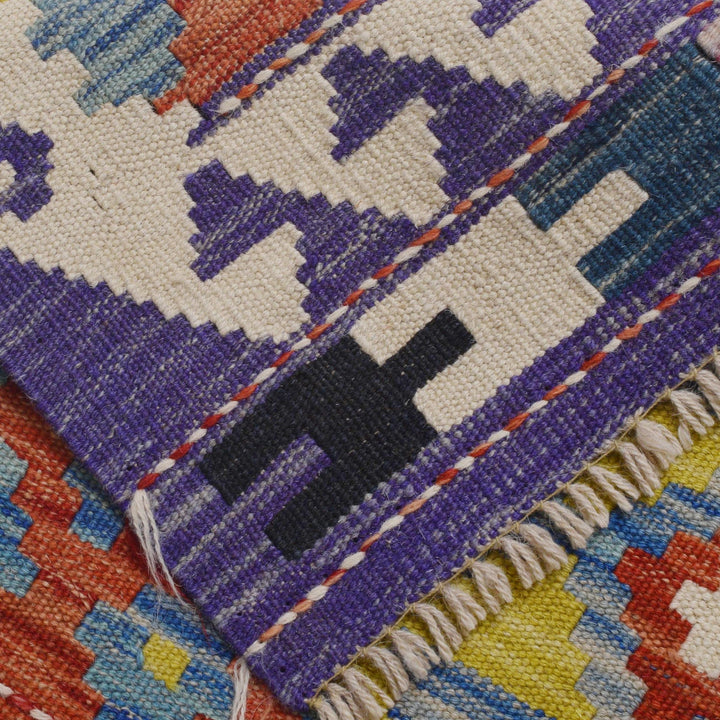 Handmade Turkish Design Wool Kilim Runner 2' 9" x 9' 8" - No. AL57248