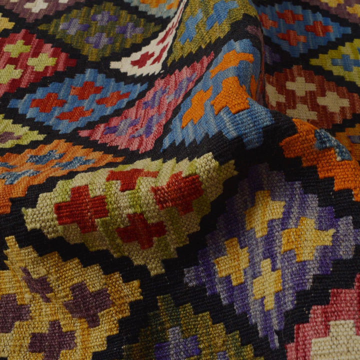 Hand Knotted Afghan Style Kilim 3' 4" x 5' 0" - No. AL66926