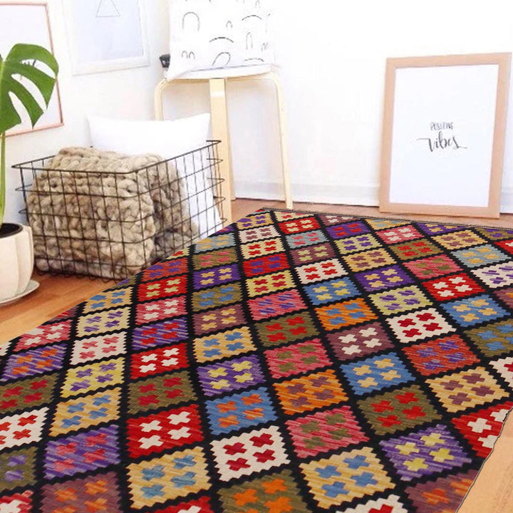 Hand Woven Wool Kelim 3' 5" x 5' 0" - No. AL56348