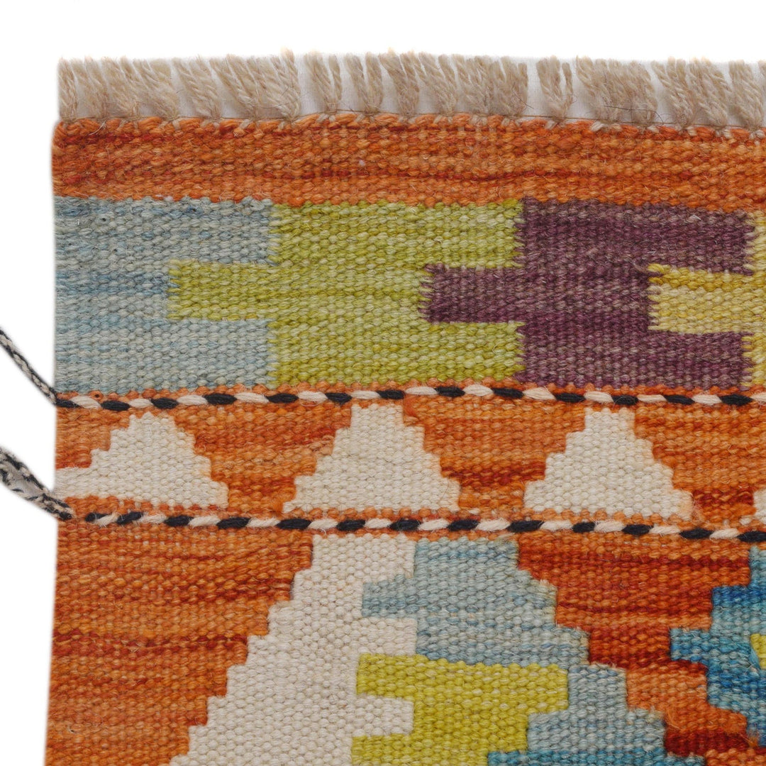 Handmade Afghan Vegetable Kilim Runner 2' 10" x 9' 9" - No. AL25564