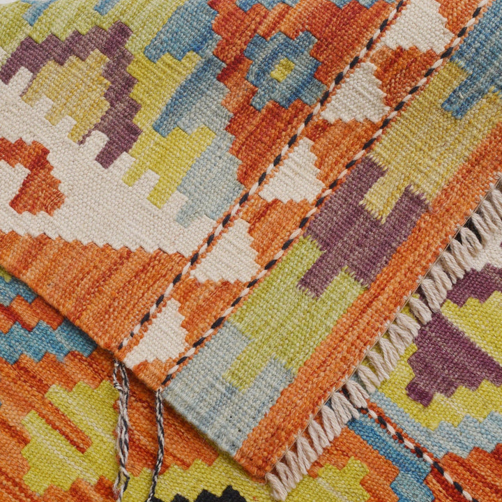 Handmade Afghan Vegetable Kilim Runner 2' 10" x 9' 9" - No. AL25564