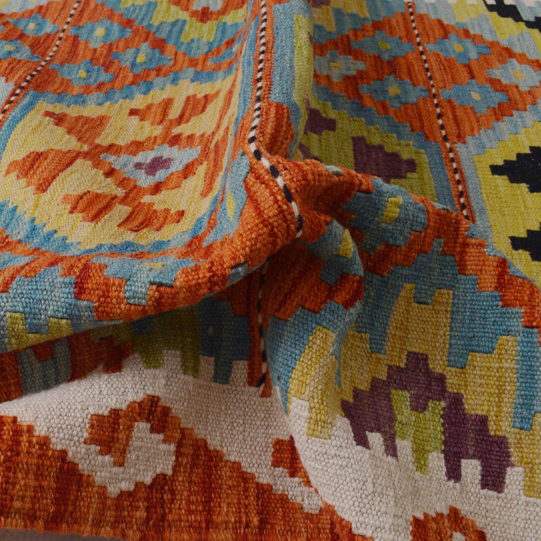 Handmade Afghan Vegetable Kilim Runner 2' 10" x 9' 9" - No. AL25564