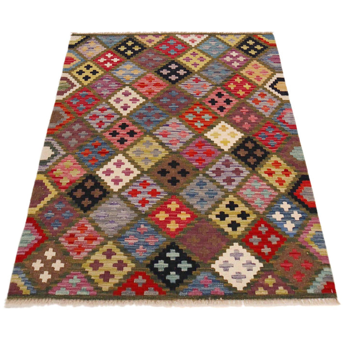 Hand Knotted Flatweave Kilim 3' 3" x 4' 10" - No. AL64116
