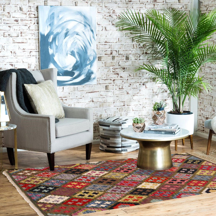 Hand Knotted Flatweave Kilim 3' 3" x 4' 10" - No. AL64116