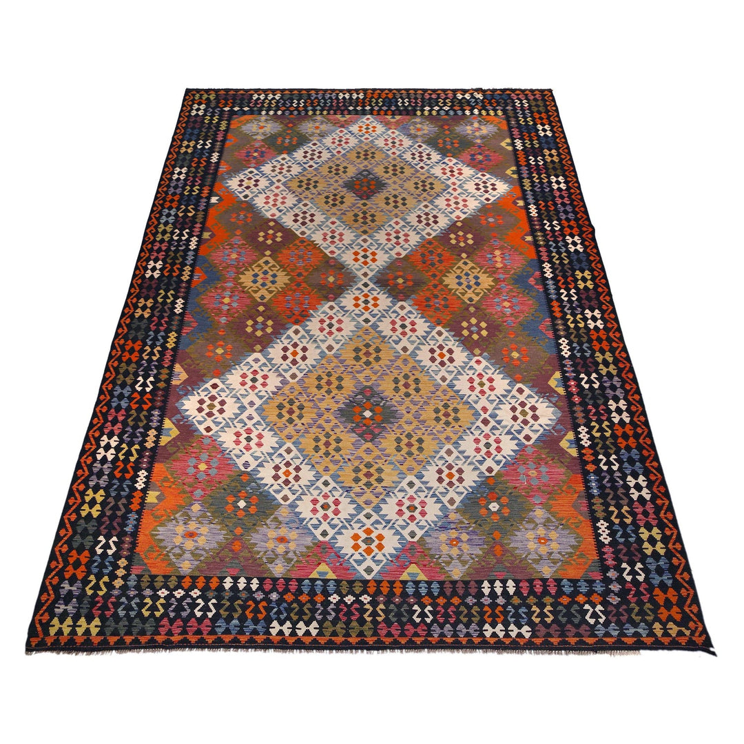 Afghan Kilim Rug 10' 2" x 16' 5" Flat-Weave detail