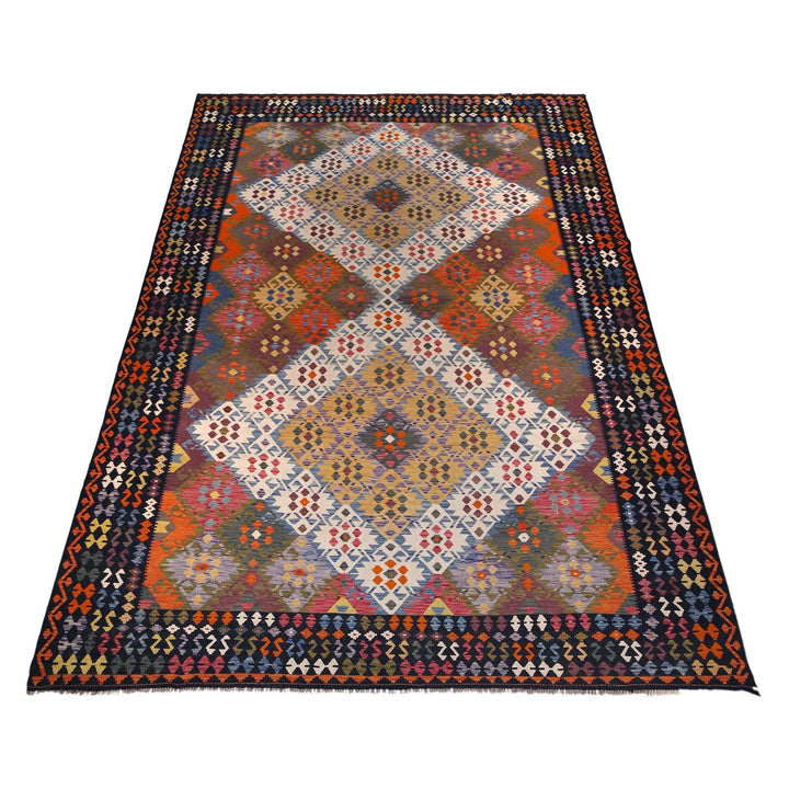 Afghan Kilim Rug 10' 2" x 16' 5" Flat-Weave detail