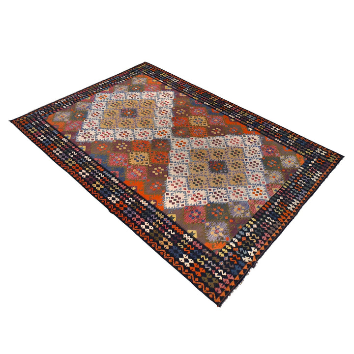 Afghan Kilim Rug 10' 2" x 16' 5" Flat-Weave close-up