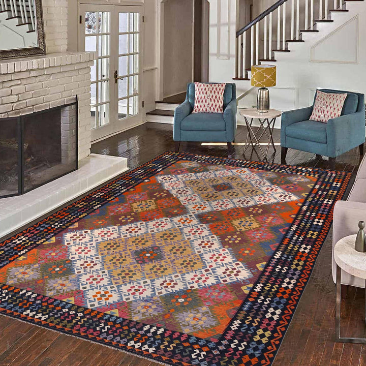 Afghan Kilim Rug 10' 2" x 16' 5" Flat-Weave view 9