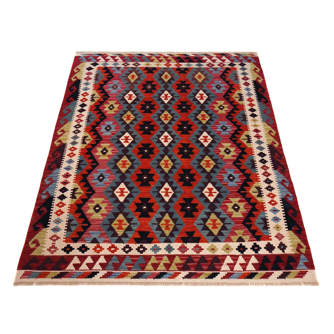 Handmade Afghan Vegetable Kilim 5' 0" x 6' 11" - No. AL44779