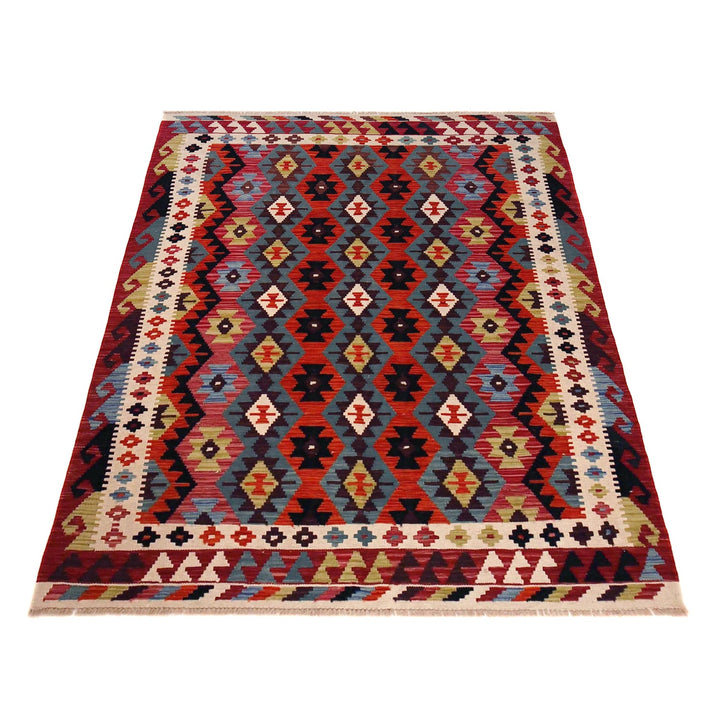 Handmade Afghan Vegetable Kilim 5' 0" x 6' 11" - No. AL44779