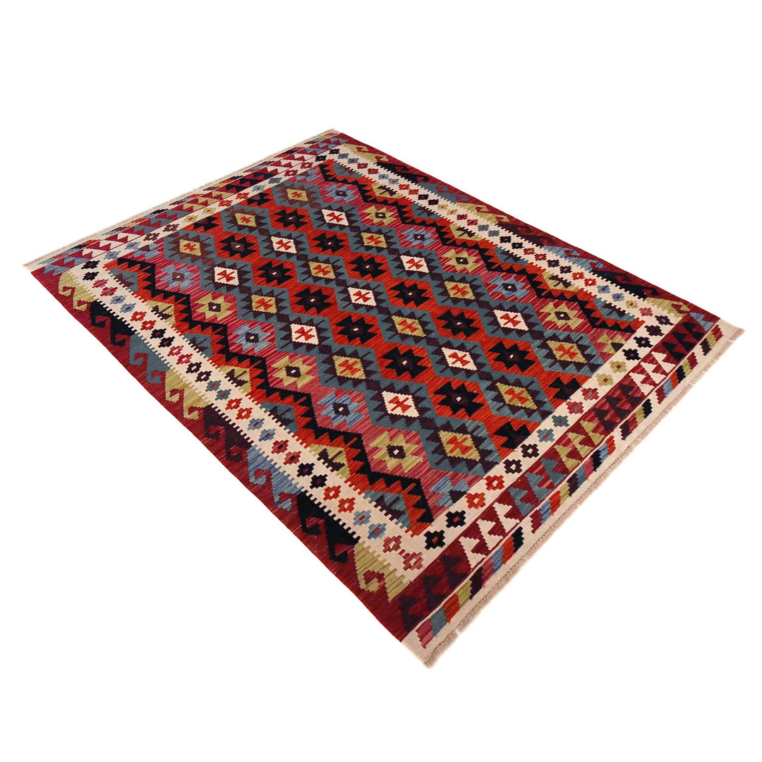 Handmade Afghan Vegetable Kilim 5' 0" x 6' 11" - No. AL44779
