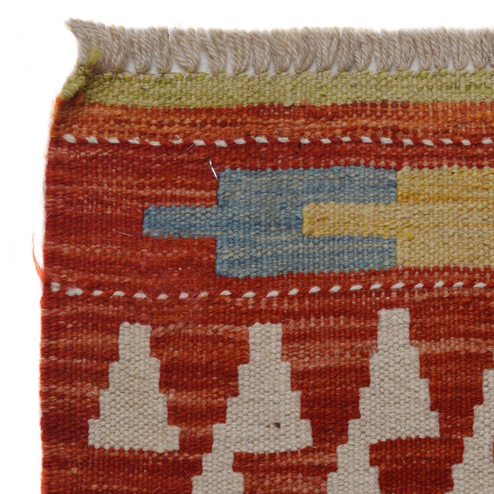 Multi Color ful Flat-Weave Wool Kilim Runner 2' 9" x 9' 7" - No. AL96942