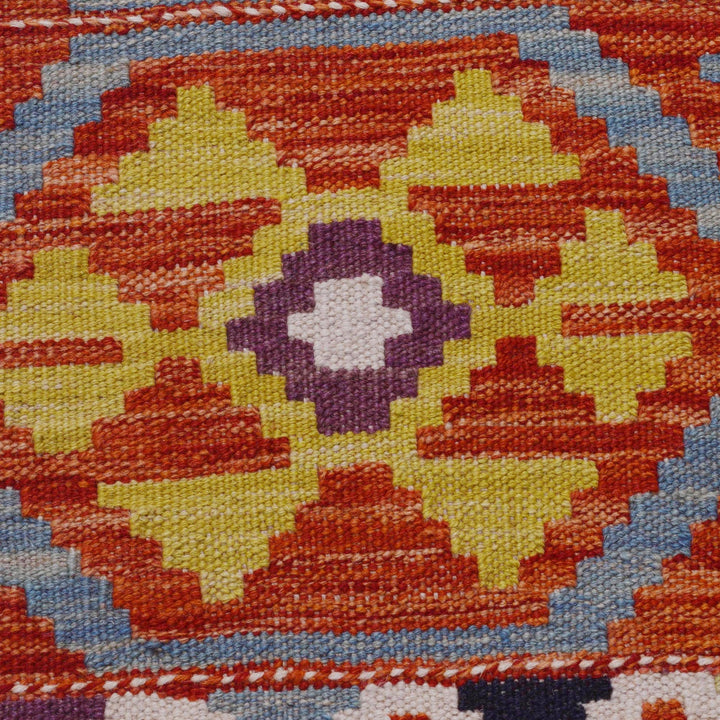 Multi Color ful Flat-Weave Wool Kilim Runner 2' 9" x 9' 7" - No. AL96942