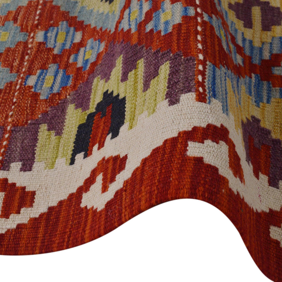 Multi Color ful Flat-Weave Wool Kilim Runner 2' 9" x 9' 7" - No. AL96942