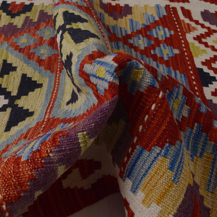 Multi Color ful Flat-Weave Wool Kilim Runner 2' 9" x 9' 7" - No. AL96942