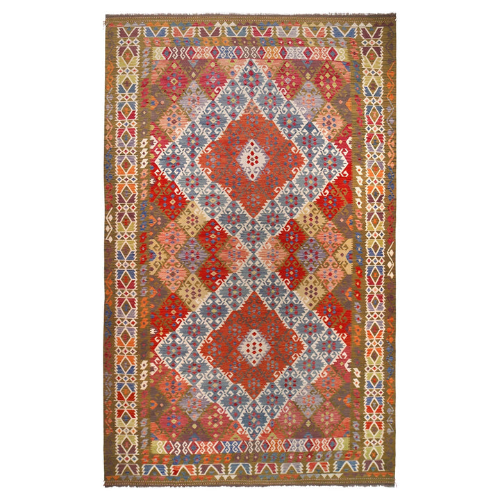 Afghan Vegetable Kilim Rug 9' 8" x 16' 5" Flat-Weave