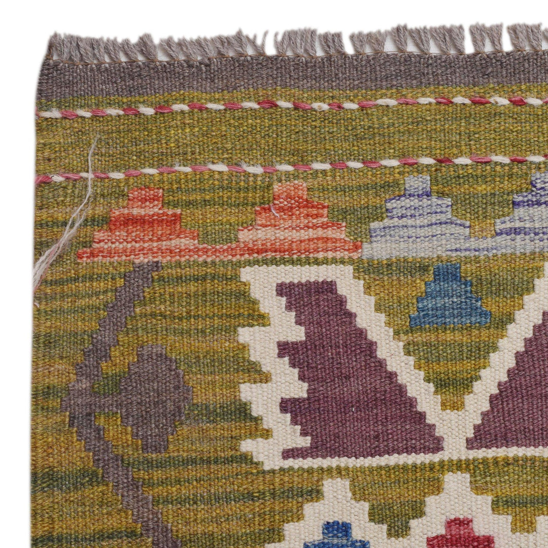 Afghan Vegetable Kilim Rug 9' 8" x 16' 5" Flat-Weave pattern