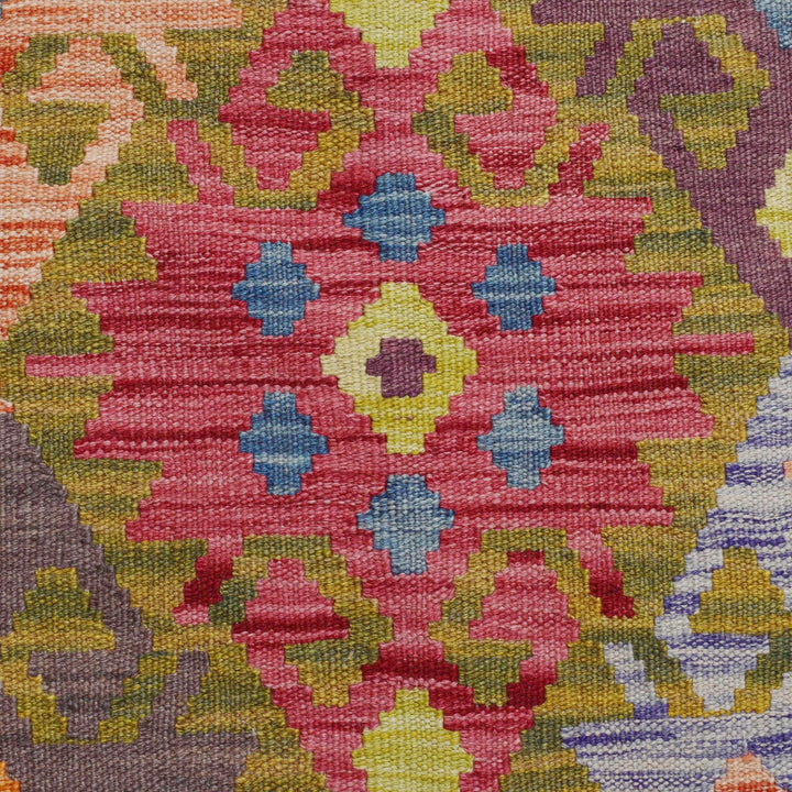 Afghan Vegetable Kilim Rug 9' 8" x 16' 5" Flat-Weave border