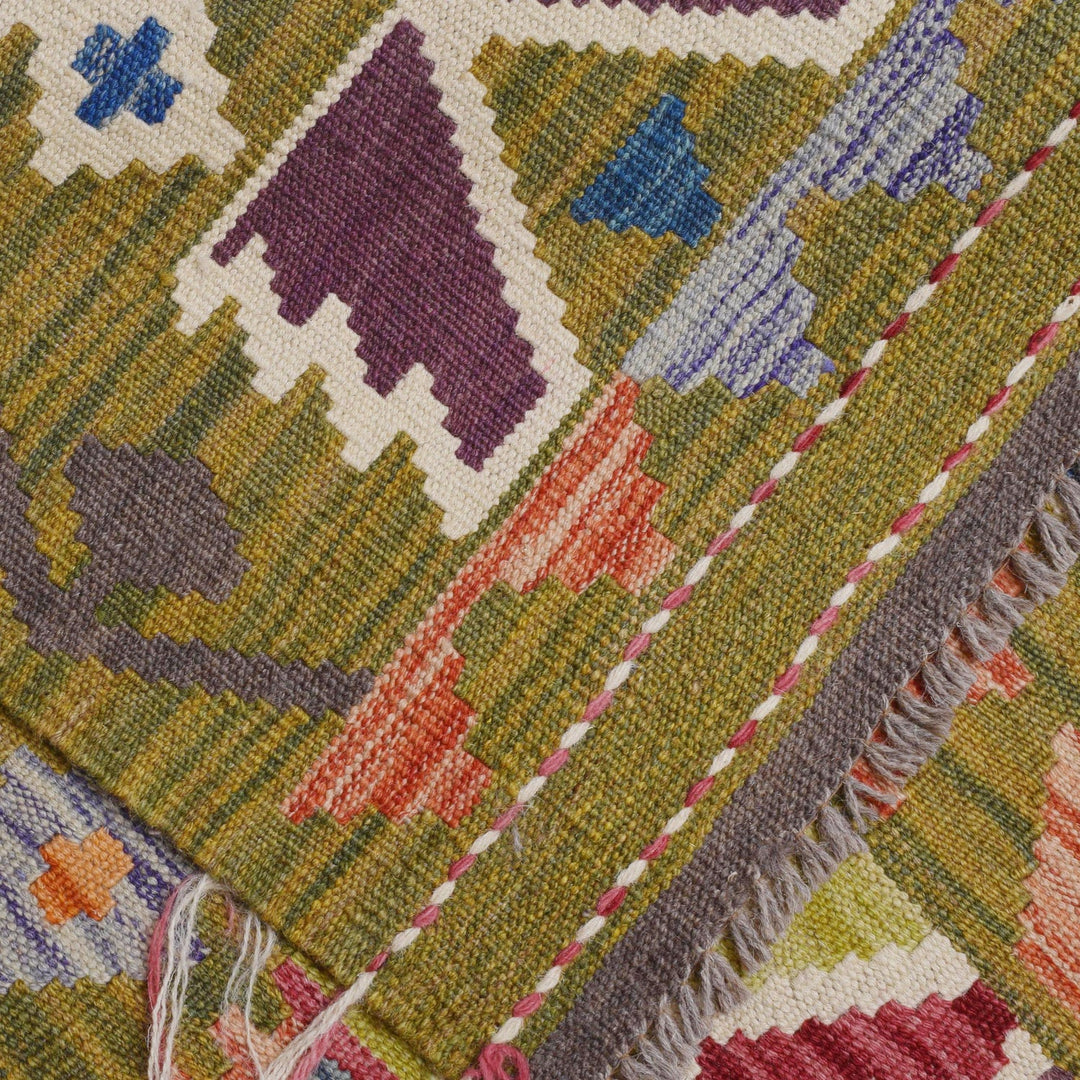 Afghan Vegetable Kilim Rug 9' 8" x 16' 5" Flat-Weave field