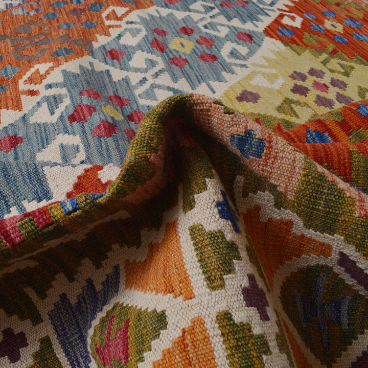 Afghan Vegetable Kilim Rug 9' 8" x 16' 5" Flat-Weave reverse