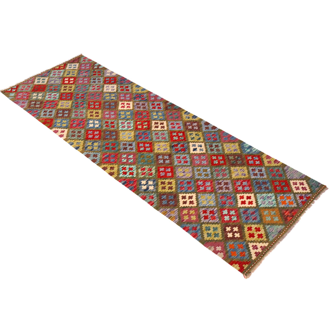 Afghan Vegetable Kilim Rug 2' 9" x 8' 2" Flat-Weave view