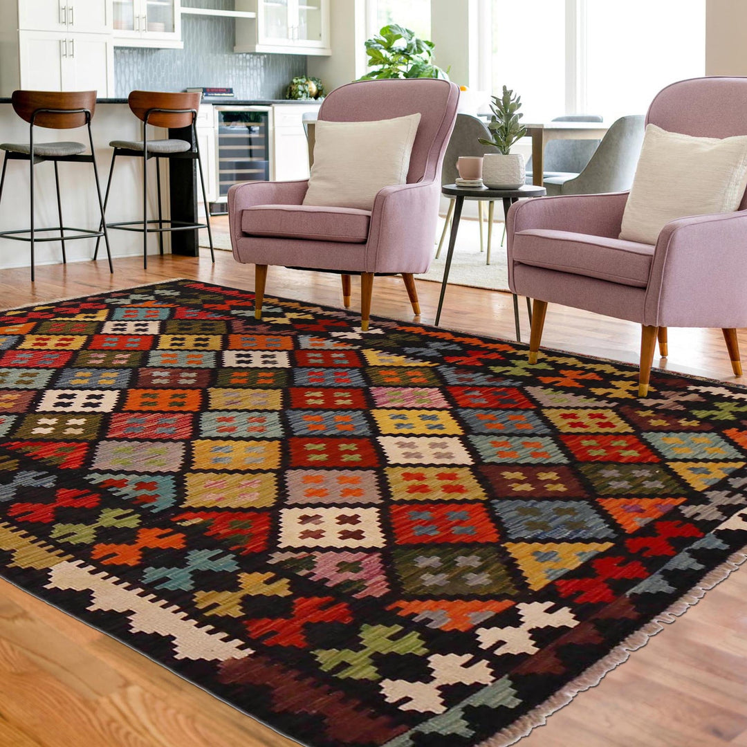 Hand Made Afghan Kilim 5' 0" x 6' 8" - No. AL49142