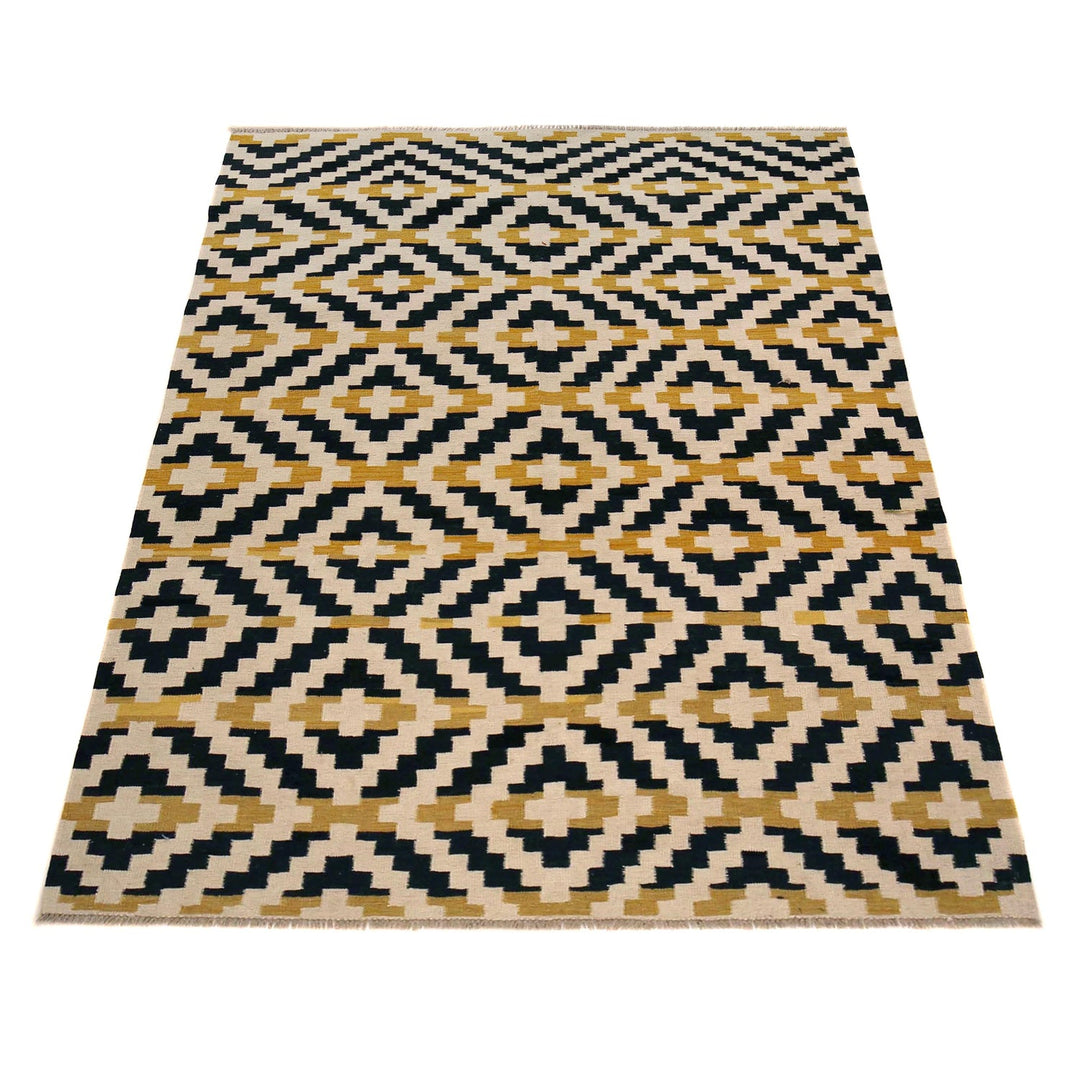 Multi Color ful Flat-Weave Wool Kilim 5' 10" x 8' 1" - No. AL98911